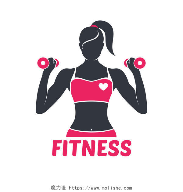健身女孩标志logo